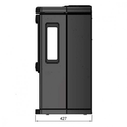 Печь K700, с боковыми стёклами, черный (Keddy)