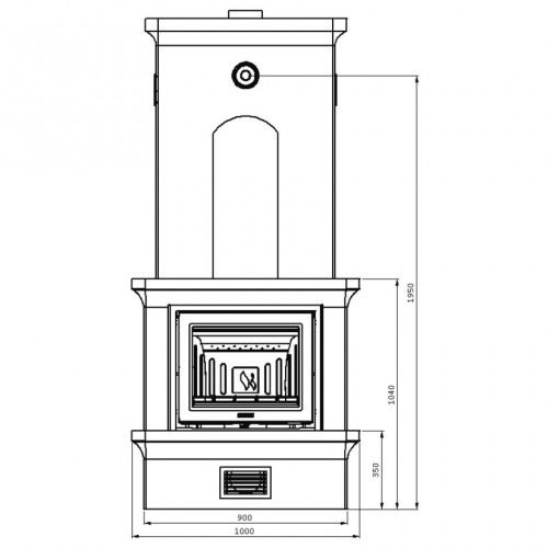 Печь-камин K21, SK2002, заднее подключение (Keddy)