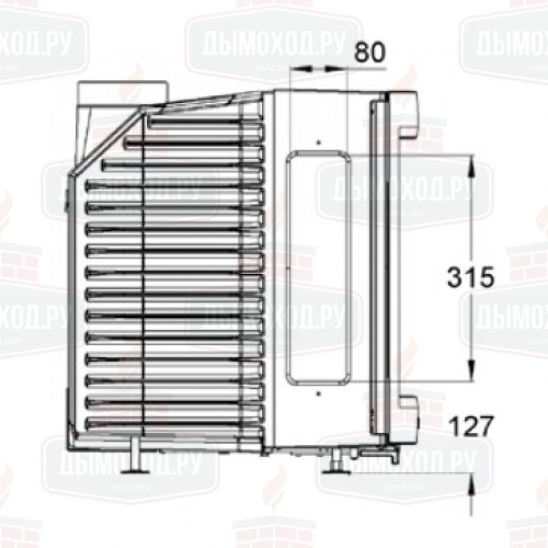 Каминная топка SK2002 + 2 боковых стекла (Keddy)