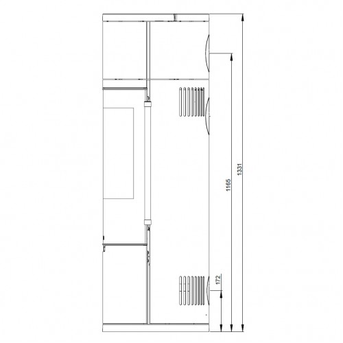 Печь K600, высокая, черная (Keddy)