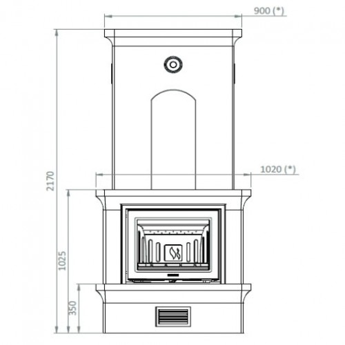 Печь-камин K20, SK2002, заднее подключение (Keddy)
