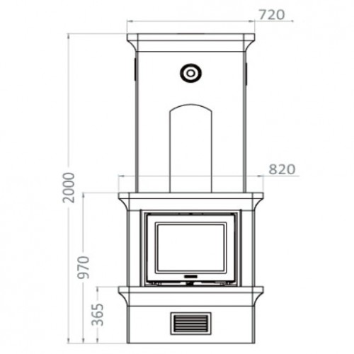 Печь-камин K10, SK1001, заднее подключение (Keddy)