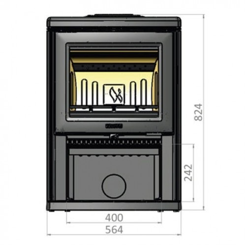 Печь K700, верх - мыльный камень, черный (Keddy)