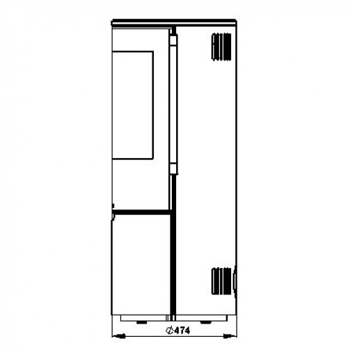 Печь K900, низкая, soapstone, кожаная ручка (Keddy)