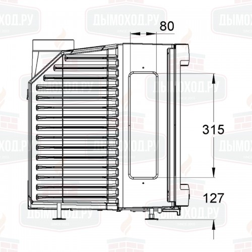 Каминная топка SK2001 + 2 боковых стекла (Keddy)