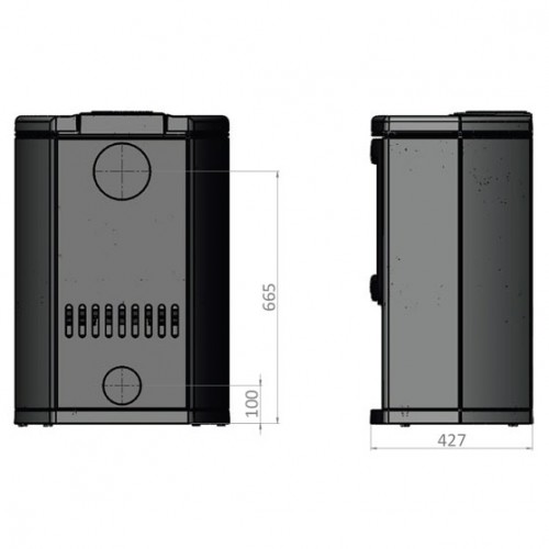 Печь K700, верх - мыльный камень, черный (Keddy)