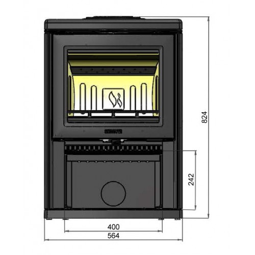 Печь K700, с боковыми стёклами, черный (Keddy)
