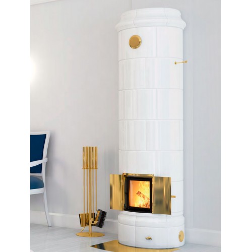 Печь CHRISTINEBERG, white + латунь, верхнее подключение (Keddy)