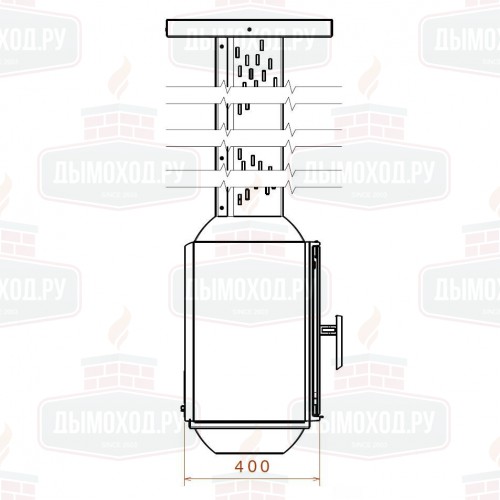 Камин LCI 5 SKY GFLR, труба 2 м (Liseo CastIron)