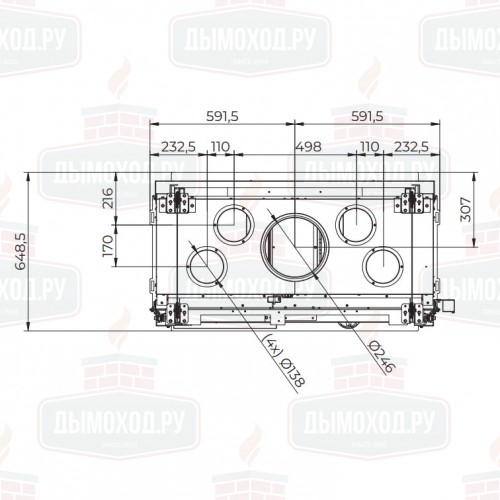 Каминная топка ECOMONOBLOCCO WT 16:9B V13 (Palazzetti)