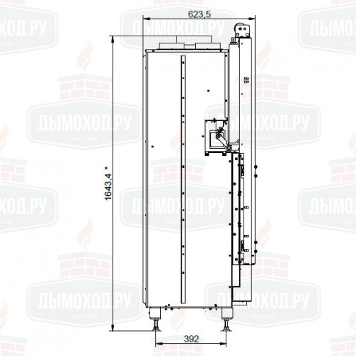 Каминная топка ECOMONOBLOCCO WT 16:9F V12 (Palazzetti)
