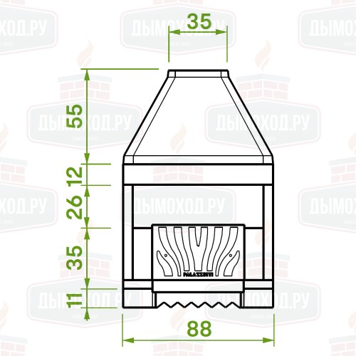 Каминная топка PATIO 78 R (Palazzetti)