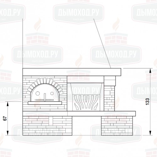 Облицовка VALCOMELICO DX, с духовкой, под топку Palex C78 DX (Palazzetti)