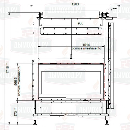 Каминная топка ECOMONOBLOCCO WT 16:9F V12EPLUS (Palazzetti)