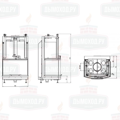 Каминная топка ECOMONOBLOCCO S78 3D (Palazzetti)