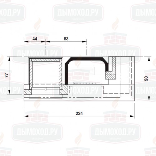 Облицовка VALCOMELICO DX, с духовкой, под топку Palex C78 DX (Palazzetti)