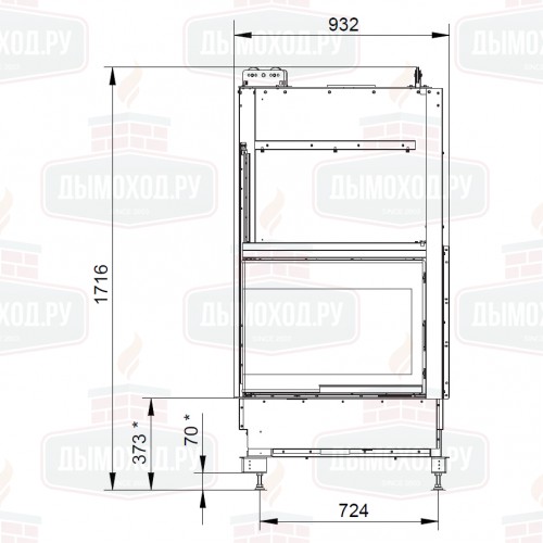 Каминная топка ECOMONOBLOCCO WT 66L N11 (Palazzetti)