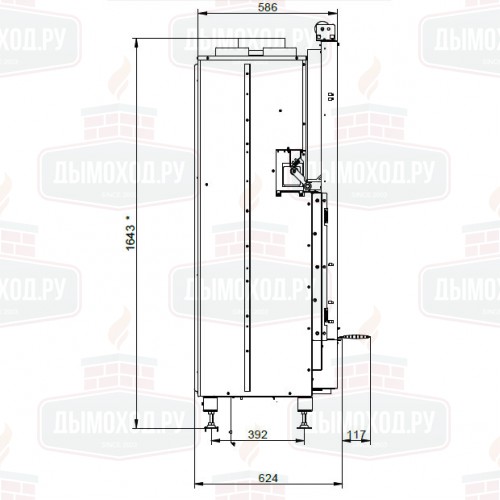 Каминная топка ECOMONOBLOCCO WT 66F V9 (Palazzetti)