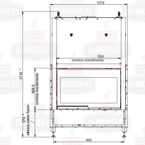 Каминная топка ECOMONOBLOCCO WT 86F N12 (Palazzetti)