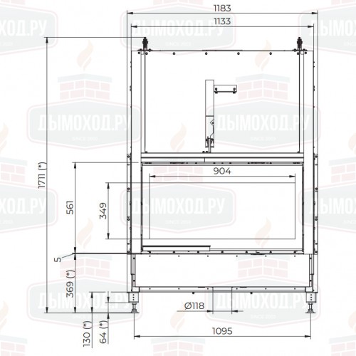 Каминная топка ECOMONOBLOCCO WT 16:9B N13 (Palazzetti)