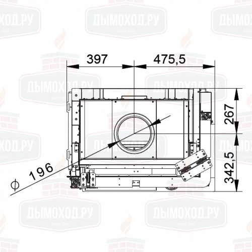 Каминная топка ECOMONOBLOCCO WT 66R N11 (Palazzetti)
