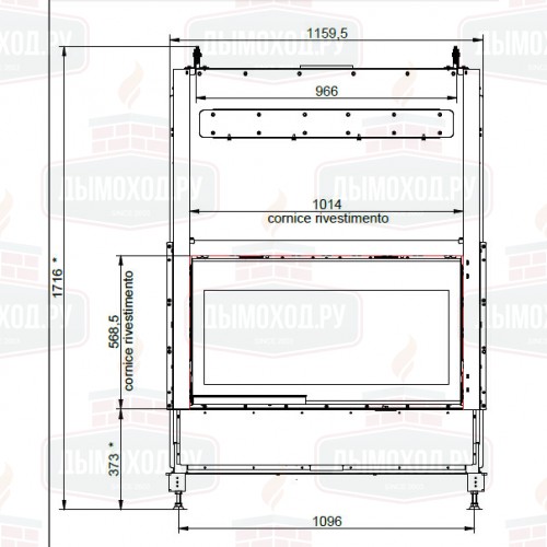Каминная топка ECOMONOBLOCCO WT 16:9F V12 (Palazzetti)