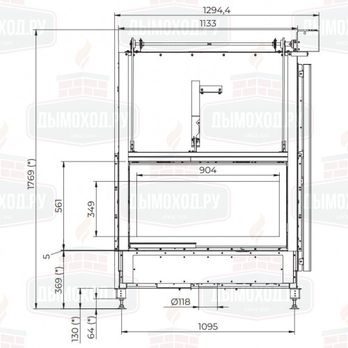 Каминная топка ECOMONOBLOCCO WT 16:9B V13 Eplus (Palazzetti)