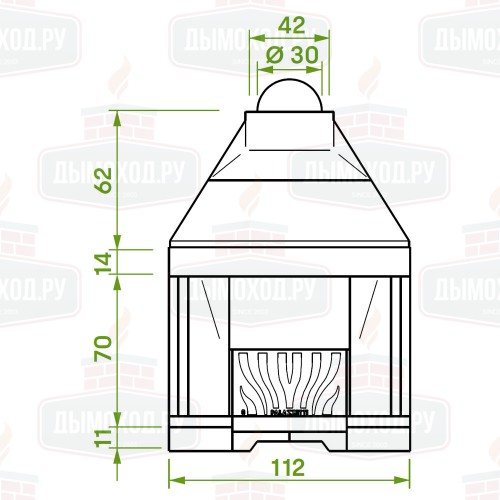 Каминная топка PATIO 96 R (Palazzetti)