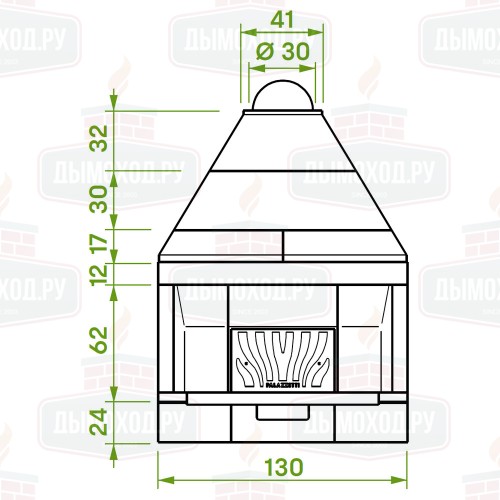 Каминная топка PATIO 116 R (Palazzetti)