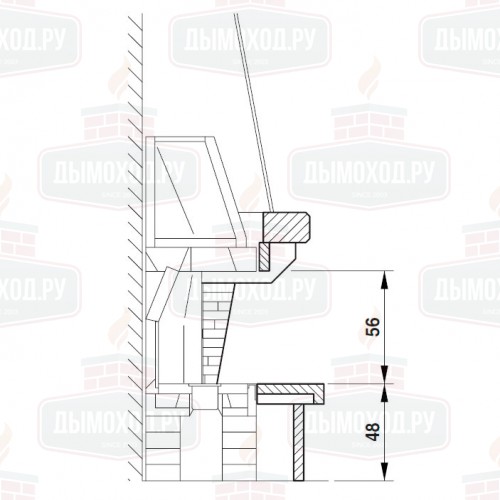 Облицовка VALCOMELICO DX, с духовкой, под топку Palex C78 DX (Palazzetti)