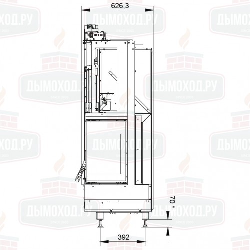 Каминная топка ECOMONOBLOCCO WT 78R V12ET (Palazzetti)