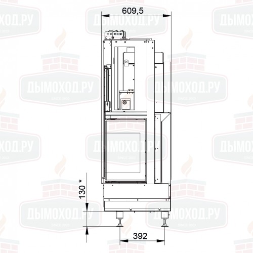 Каминная топка ECOMONOBLOCCO WT 66R N11 (Palazzetti)