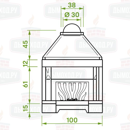 Каминная топка PATIO 86 R (Palazzetti)
