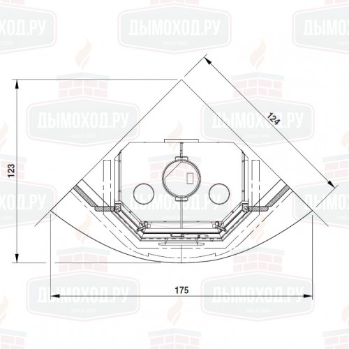 Облицовка MONTECARLO ANGOLO с деревянной балкой (Palazzetti)