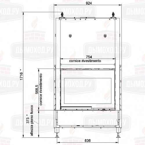 Каминная топка ECOMONOBLOCCO WT 78F N12 (Palazzetti)