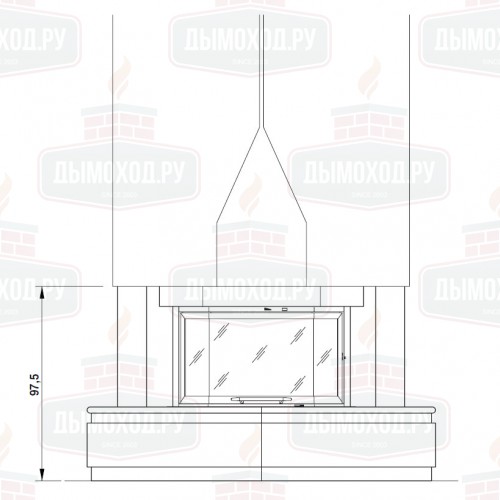 Облицовка MONTECARLO ANGOLO с деревянной балкой (Palazzetti)