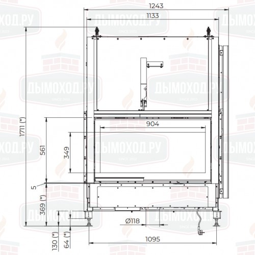 Каминная топка ECOMONOBLOCCO WT 16:9B V13 (Palazzetti)