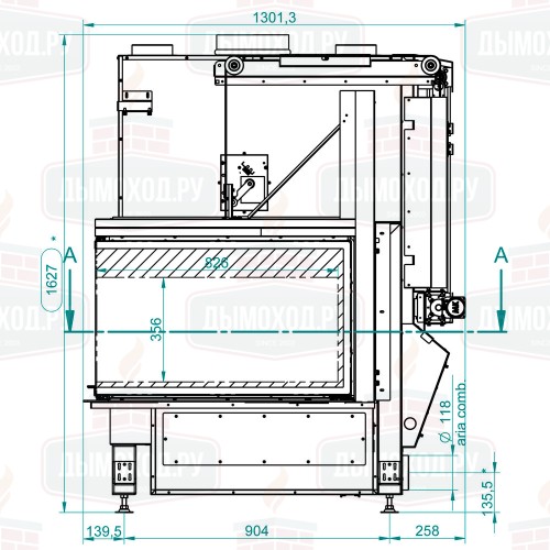 Каминная топка ECOMONOBLOCCO WT 60 3D V16 (Palazzetti)