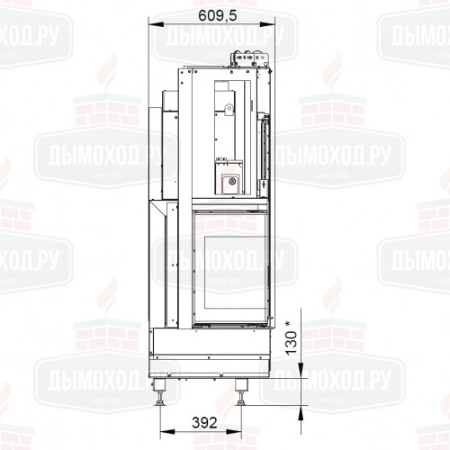 Каминная топка ECOMONOBLOCCO WT 66L N11 (Palazzetti)
