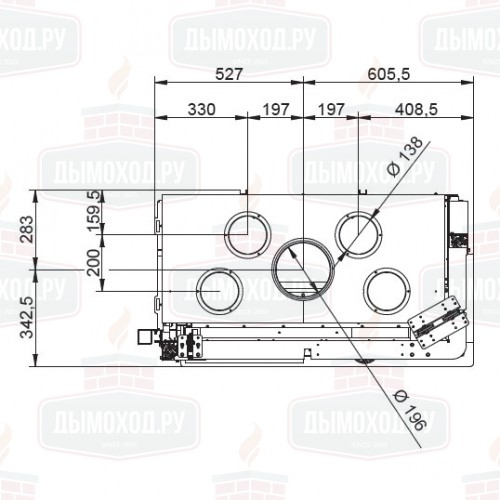 Каминная топка ECOMONOBLOCCO WT 86R V13ET (Palazzetti)