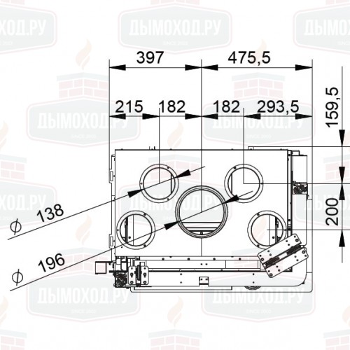 Каминная топка ECOMONOBLOCCO WT 66R V11ET (Palazzetti)
