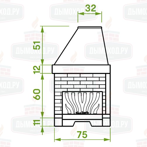 Каминная топка PATIO 76 R (Palazzetti)