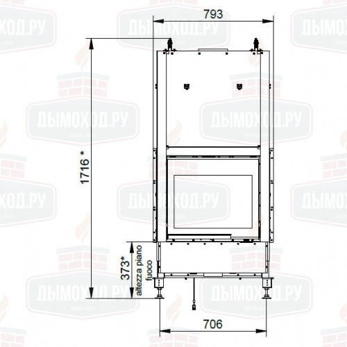 Каминная топка ECOMONOBLOCCO WT 66F N11 (Palazzetti)