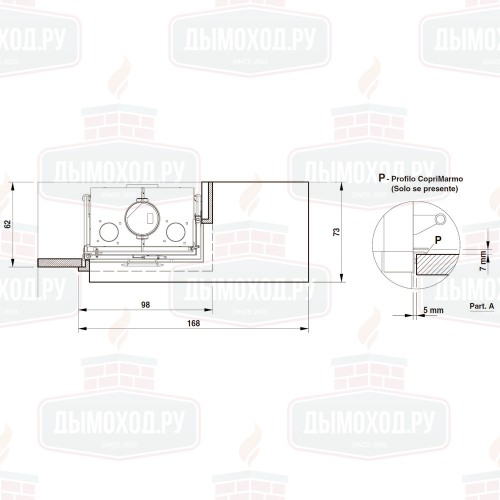 Облицовка CITY DX, под Monoblocco 78 (Palazzetti)