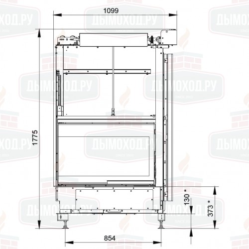 Каминная топка ECOMONOBLOCCO WT 78L V12ET (Palazzetti)