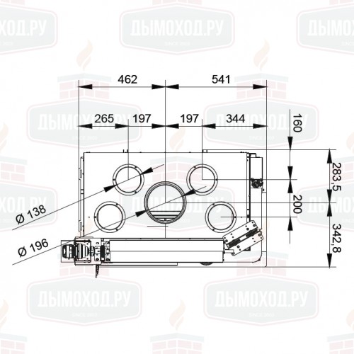 Каминная топка ECOMONOBLOCCO WT 78R V12ET (Palazzetti)
