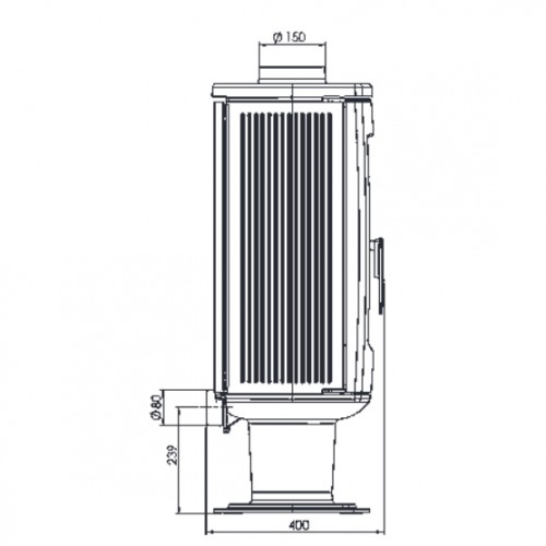 Печь ARIA, черная (Plamen)