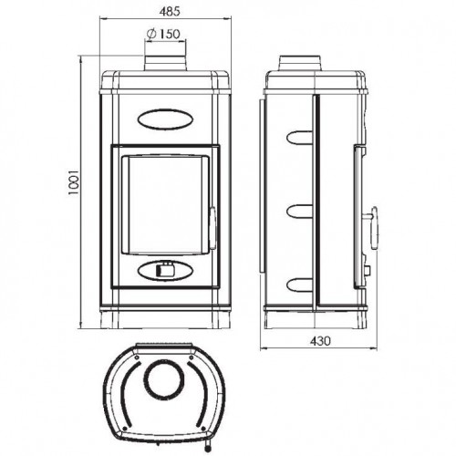 Печь AURORA эмалированная, серая (Plamen)