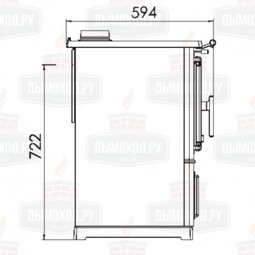 Плита SLAVONAC N белая, труба слева (Plamen)