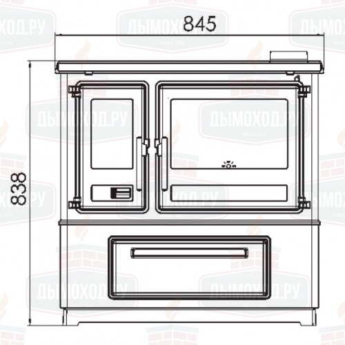 Плита SLAVONAC N белая, труба слева (Plamen)
